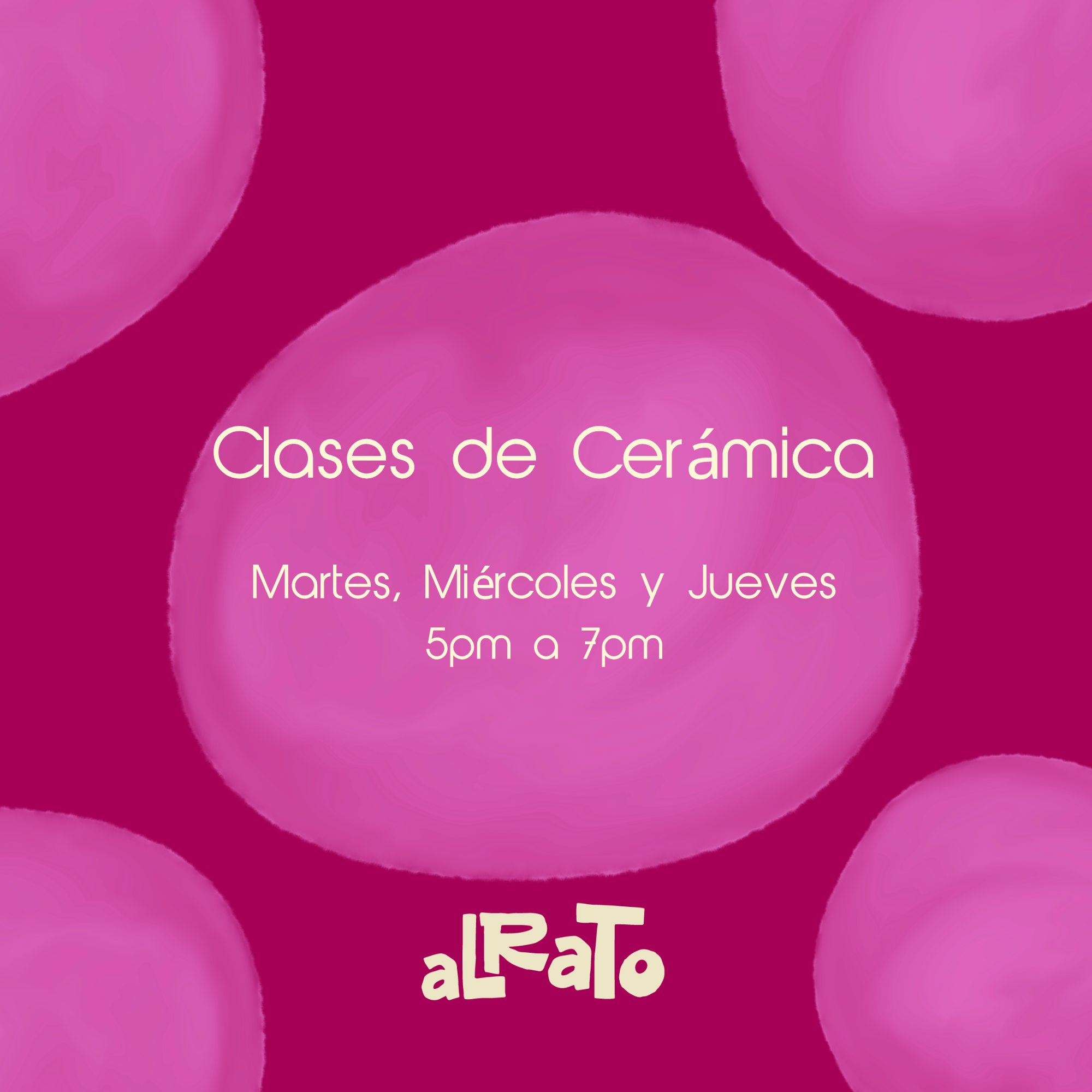 Clases de cerámica mensuales